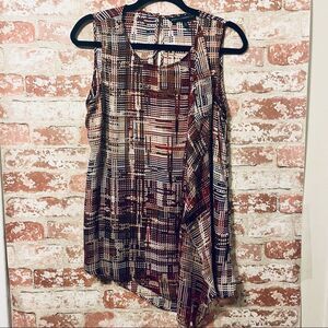 White House Black Market Sleeveless Asymmetric Blouse Size Medium